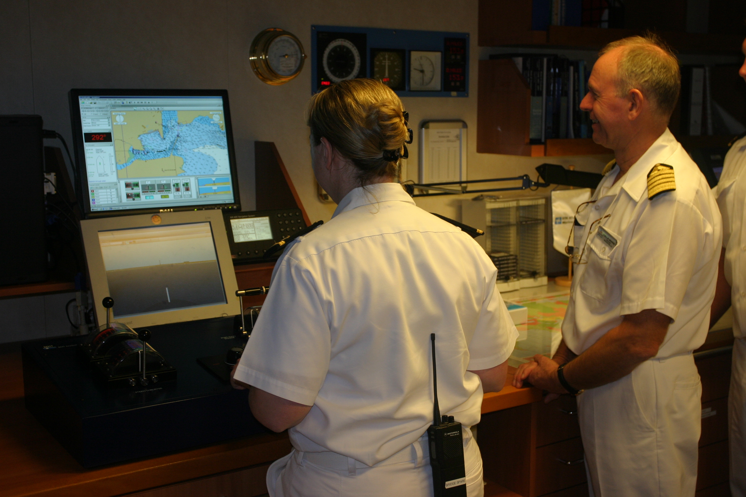 An image of ship pilots using our BMT REMBRANDT navigation software