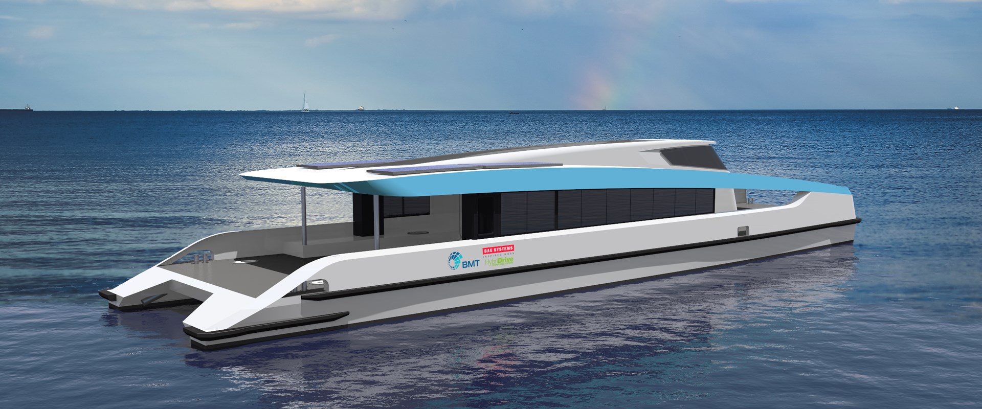 A new hybrid eco ferry design at sea