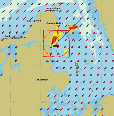Search and rescue data graphic showing tidal movement
