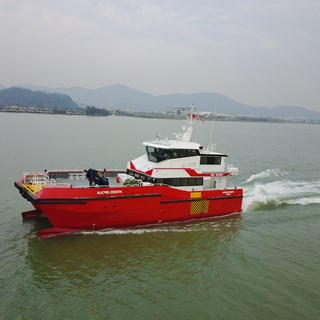 A BMT designed 27m crew transfer vessel at sea