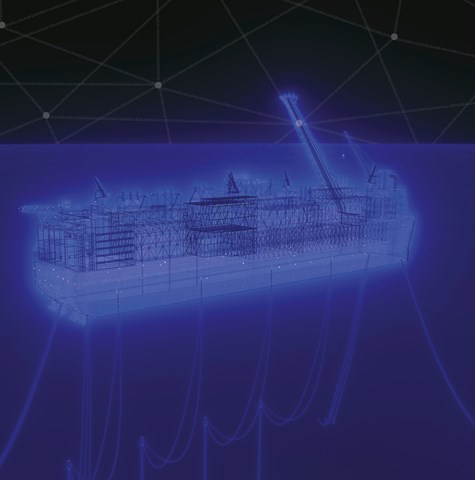 A digital image of an anchored ship