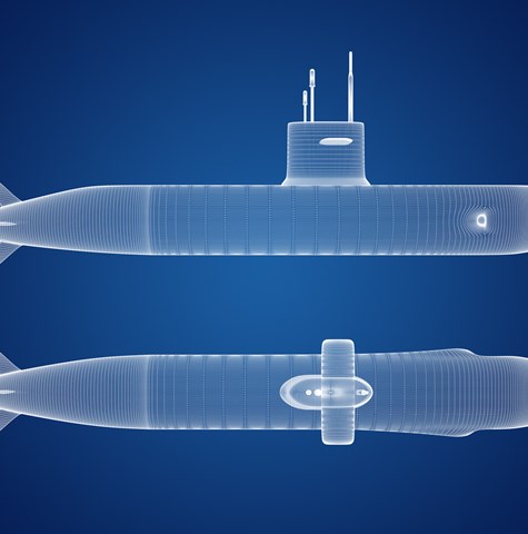 side and top elevations of a submarine
