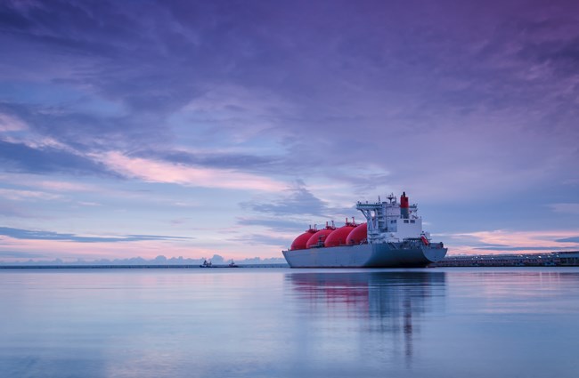 Image of an Liquified Natural Gas vessel in the water