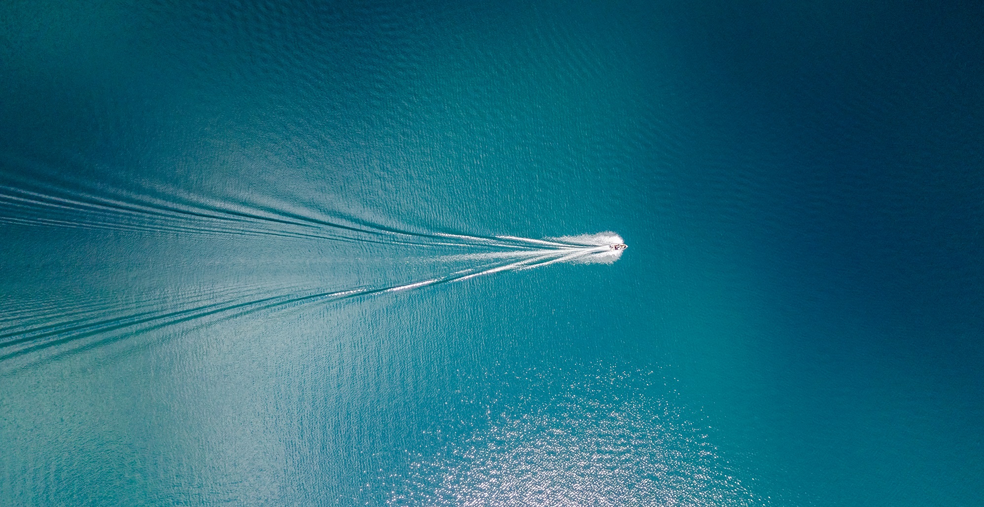 Aerial image of a ship in the water
