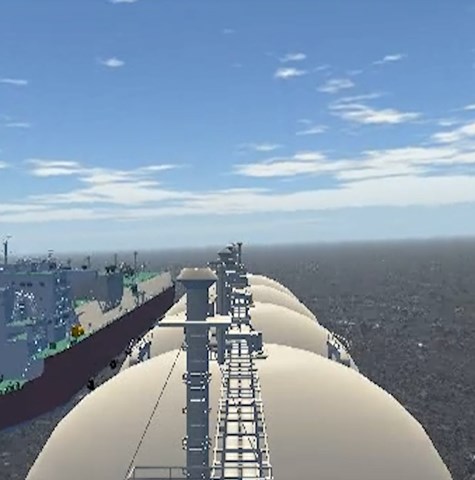A liquified natural gas vessel at sea