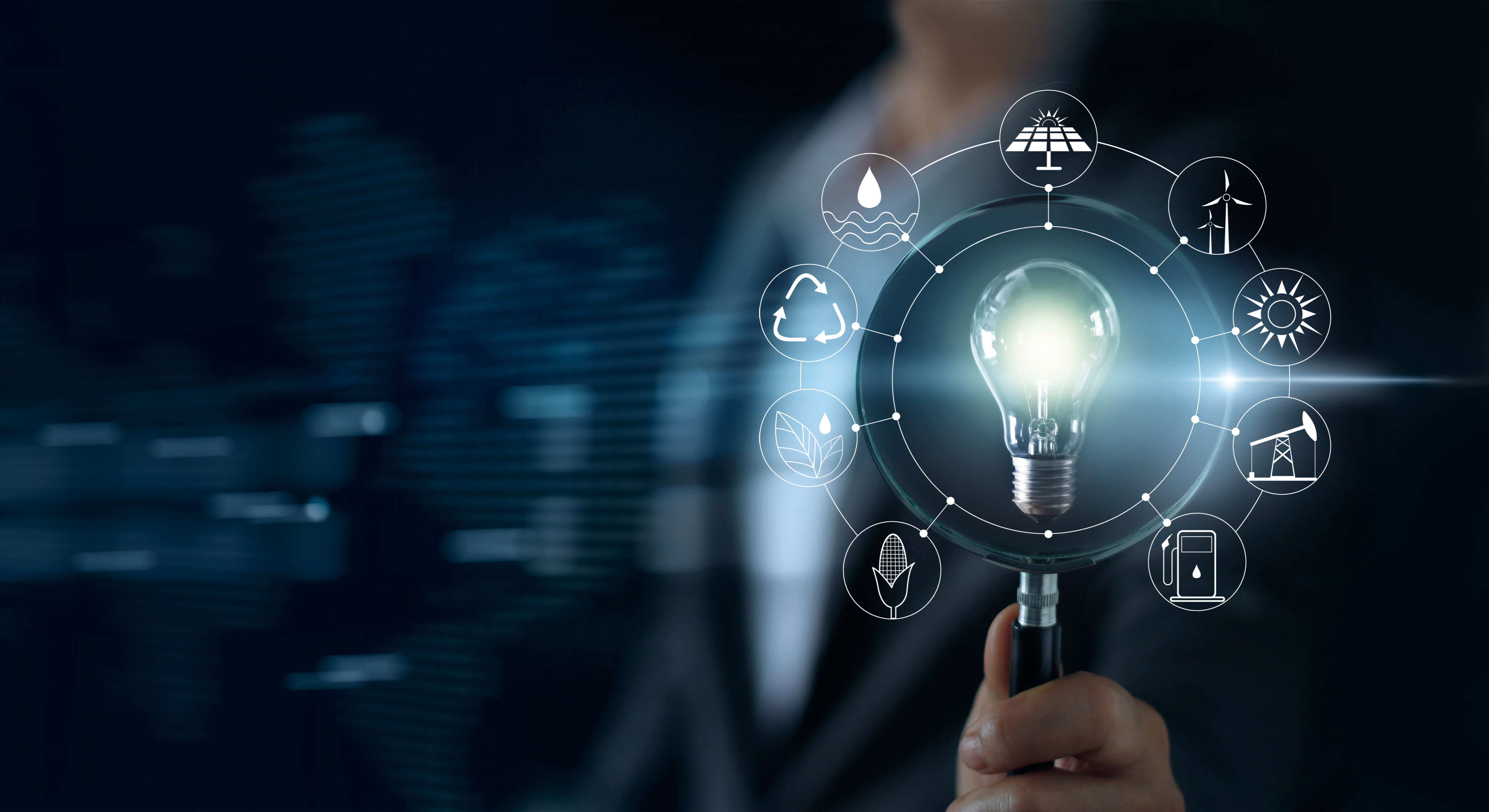 Digital image of person and lightbulb