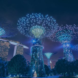 Singapore skyline at night