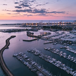 An aerial image of Freemantle Port Australia