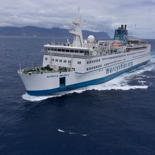 The vessel Mercy Africa at sea