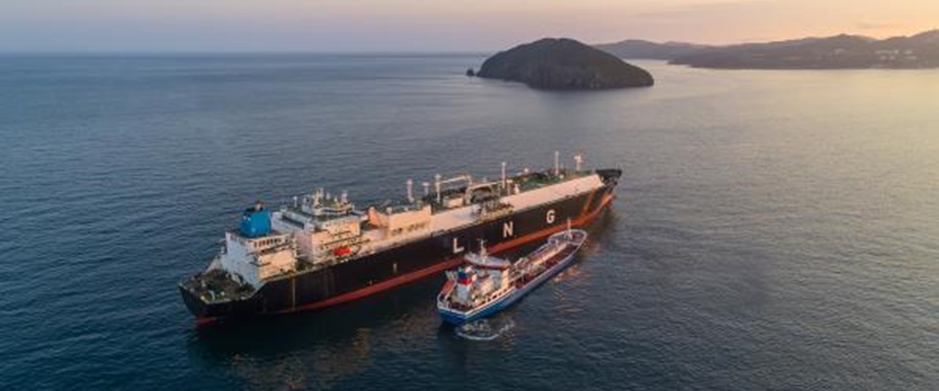 Surveys 3 - LNG tanker near island