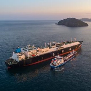 Surveys 3 - LNG tanker near island