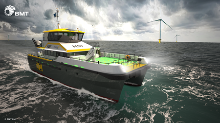 BMT 27m Crew Transfer Vessel featuring our latest Active Fender System®