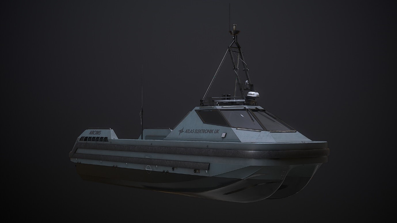 A high-fidelity simulation of ARCIMS undergoing evaluation within BMT’s high fidelity REMBRANDT maritime simulator, a flagship solution for autonomous system validation.